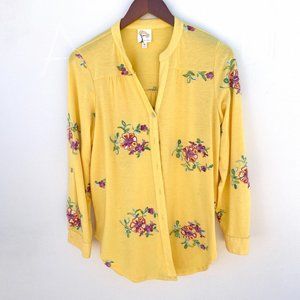 Fig and Flower Yellow Floral Blouse